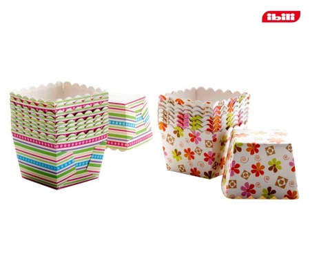 Корзинка для кекса 20шт 6*4.8см. Квадратная