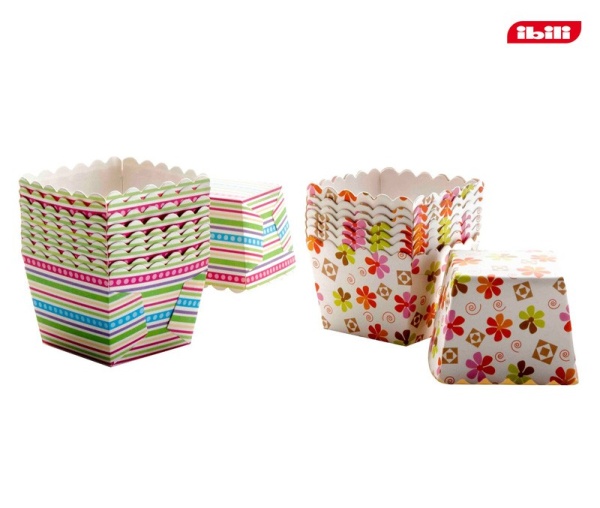 Корзинка для кекса 20шт 6*4.8см. Квадратная