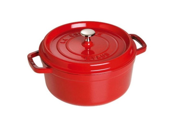 Кокот круглый, вишневый 24см. 3,8л.