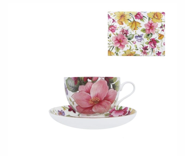 Чайная пара 2 предмета 1персона Round Розовый Эдельвейс