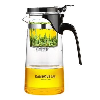 Чайник с клапаном 0.75л стекло