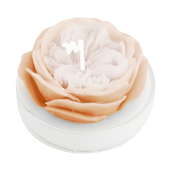 Свеча ароматическая 4*6,5 см роза персиковая подставка