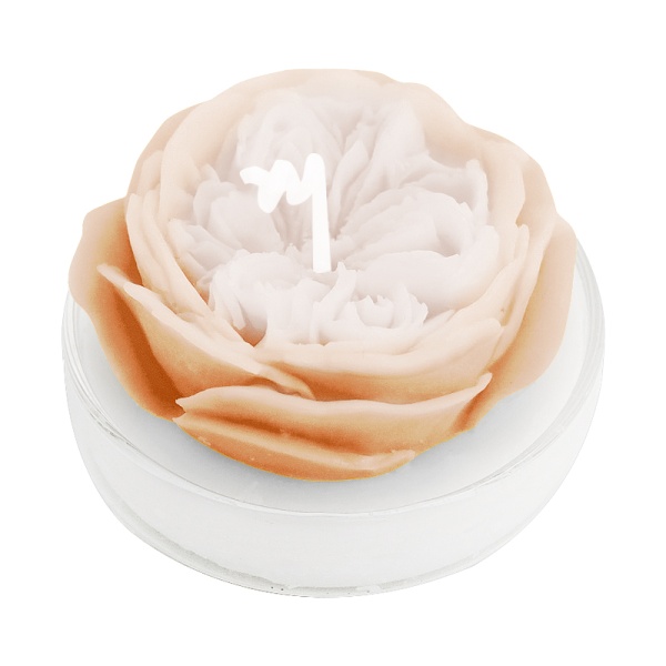 Свеча ароматическая 4*6,5 см роза персиковая подставка