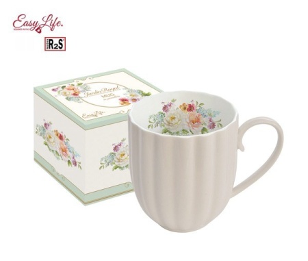 Кружка 300мл. бежевая Королевский сад