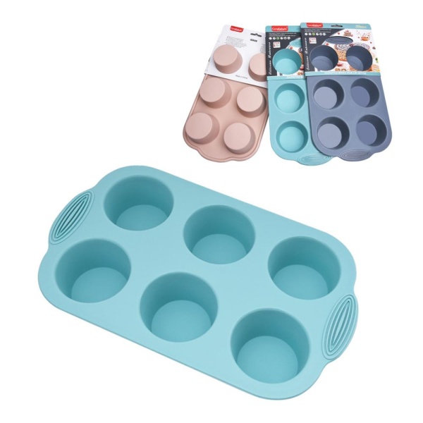 Форма для кекса силикон, 6яч 20,5*30,5*4*7,5см.