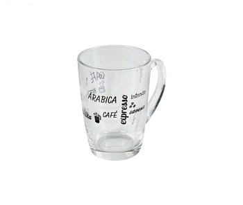 Кружка 250 мл., стекло, черная Text