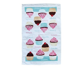 Полотенце ткань 63*38см. голубое Маффин