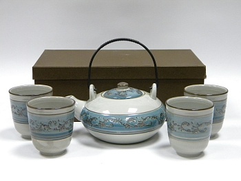 Набор для чая 5 предметов Голубой узор