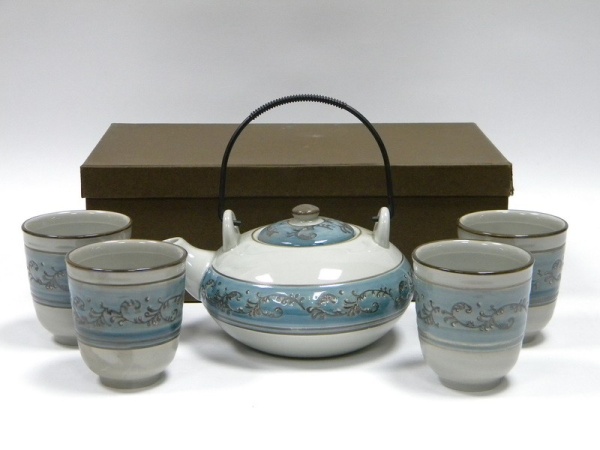 Набор для чая 5 предметов Голубой узор