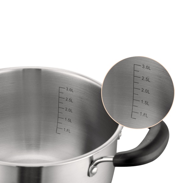 Кастрюля с мерной шкалой 24см 6л. с крышкой Salvador