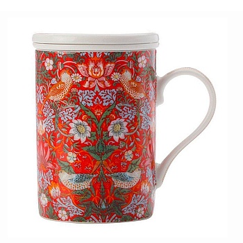 Кружка заварочная 350мл Земляника в подарочной упаковке