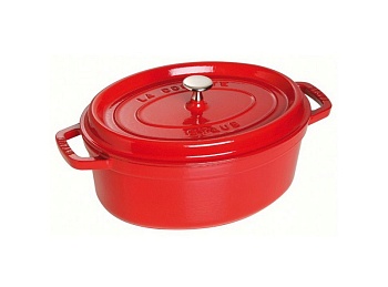 Кокот овальный, вишневый 27см. 3,2л.