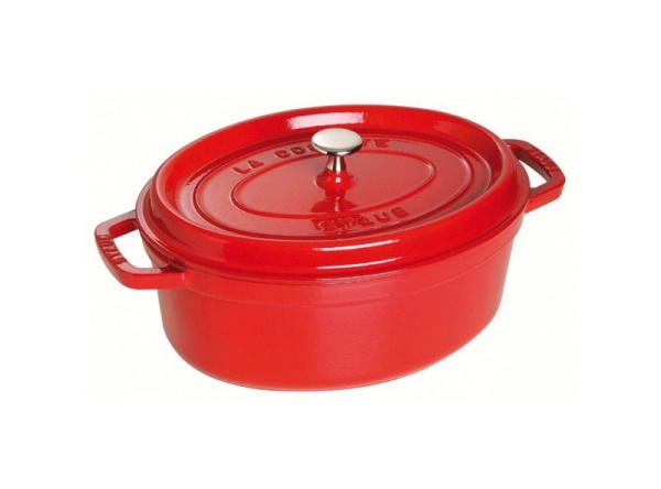 Кокот овальный, вишневый 27см. 3,2л.