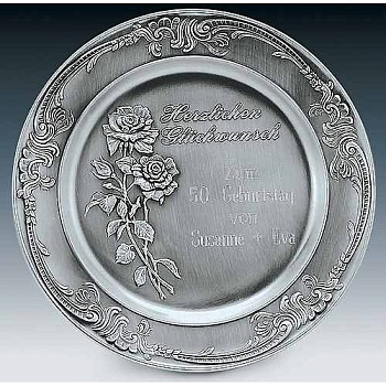 Тарелка для гравировки декор 23см. Herzlichen Gluckwunsch