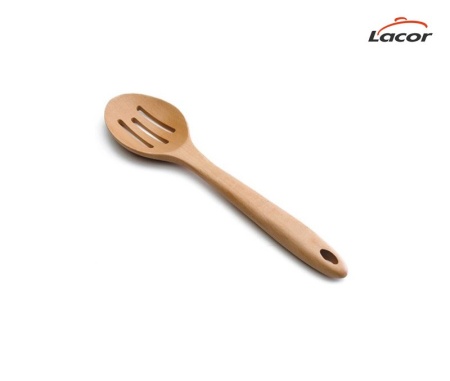 Ложка с прорезями деревянная, 30см. L