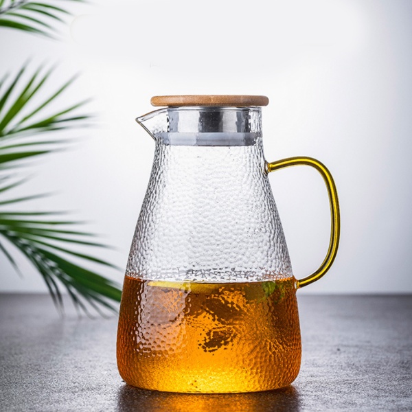 Кувшин стекло деревянная крышка 1,8л. Айс