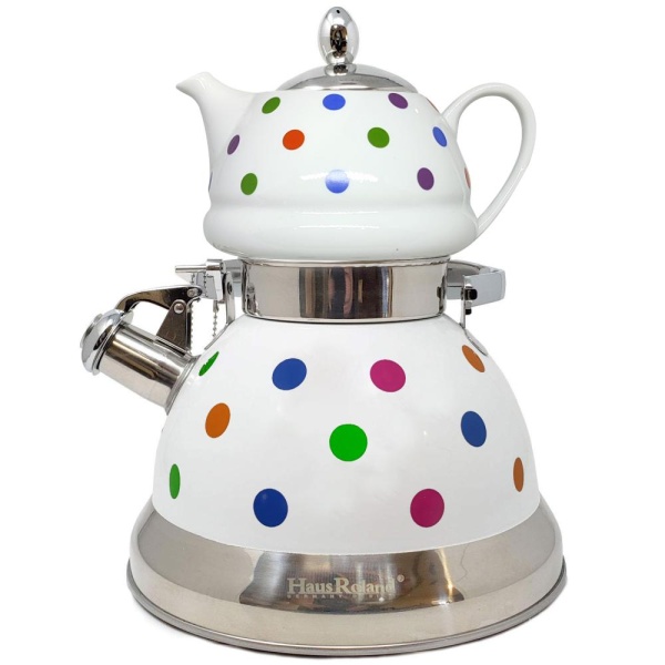 Чайник 3 предмета с крышкой 3л+0,7л Горошек