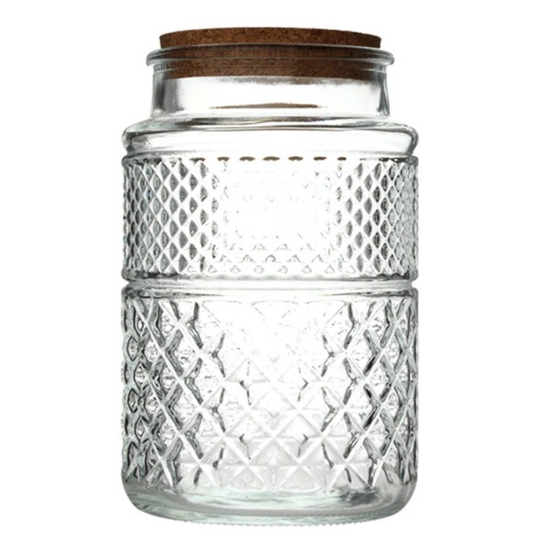 Банка круглая 12*19,5см 2000мл пробка Деревня