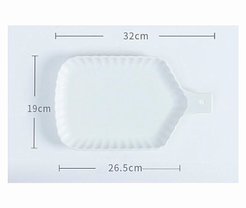 Блюдо прямоугольное ручка 26*19см. Подсолнух