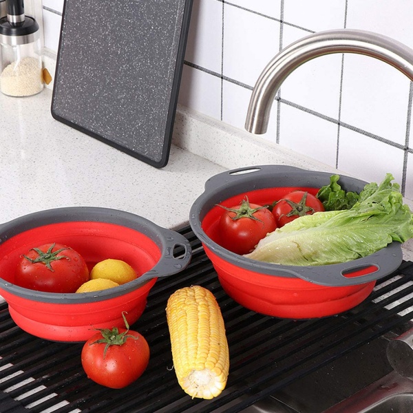 Дуршлаг силиконовый, красный 18,5 см.