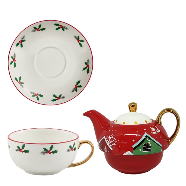 Набор чайный 3 предмета 420 мл,310 мл Елочная ветка