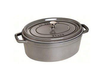 Кокот овальный, серый графит 31см. 5,4л.