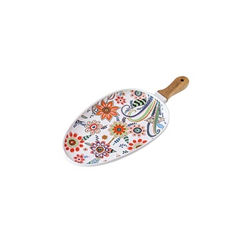 Блюдо овальное деревянная ручка 26*17см. Nordic