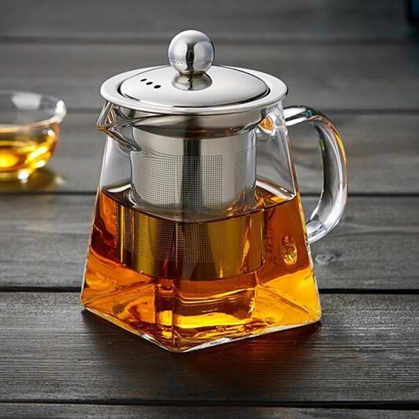 Чайник стекло пирамида 0,48л ситечко
