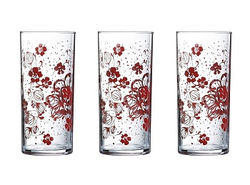 Стакан 300мл 3шт Alcove Red