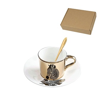 Чайная пара 220мл. Зебра