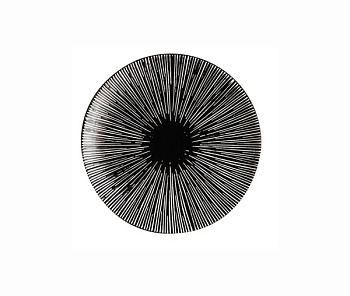 Тарелка 25см. черная Flower