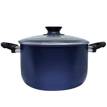 Кастрюля антипригарная высокая с крышкой 22см Turtle