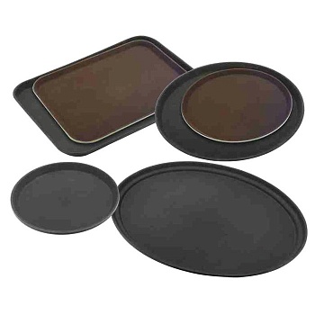 Поднос прямоугольный коричневый 40*56см