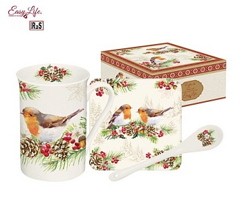 Набор чайный 3 предмета 250 мл., Снегири