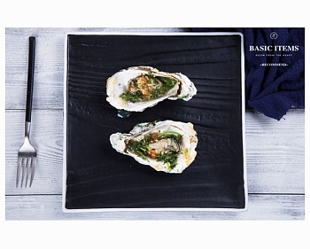 Блюдо квадратное, 30см. черное Tree