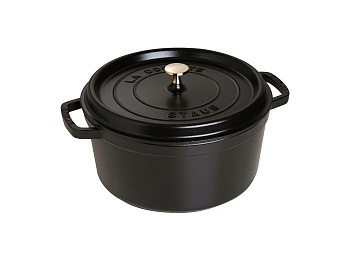 Кокот круглый, черный 28см. 6,7л.