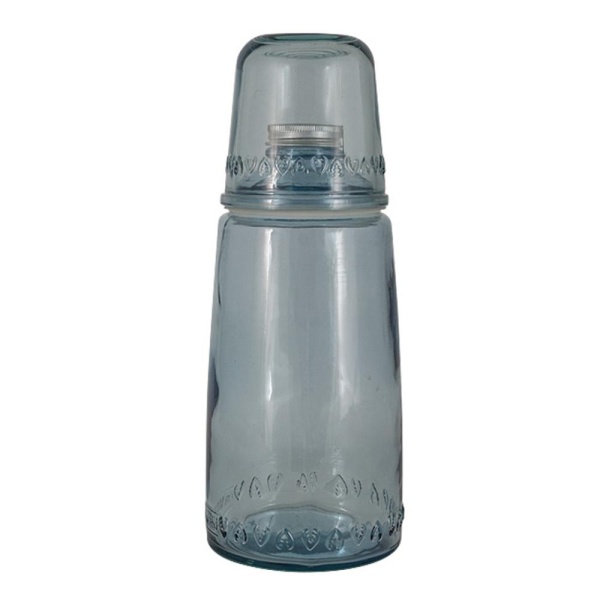 Бутылка для воды 1л со стаканом 0,22л, голубая Natural Water