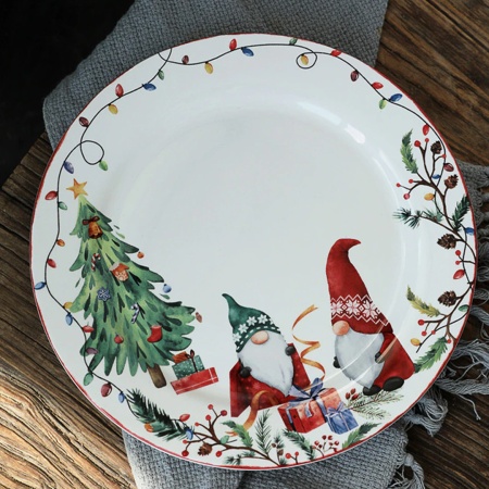 Тарелка 28 см керамическая Гномики