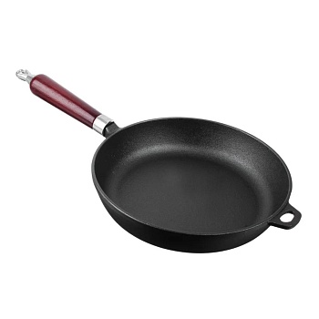 Сковорода чугунная 24см деревянная ручка