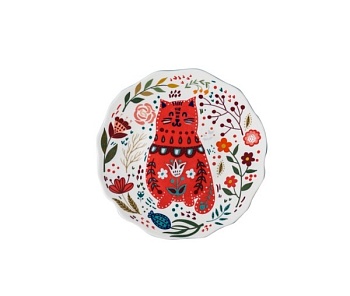 Тарелка 20см. Красный Кот