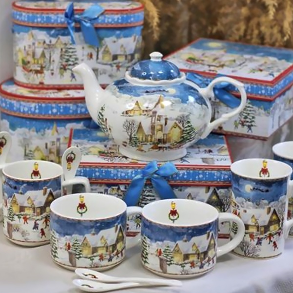 Чайник 900мл, Новогодняя деревня