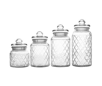 Набор банок 4шт 0,6л, 1л, 1,3л, 1,5л Решетка