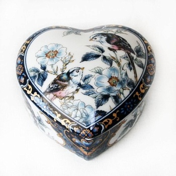 Шкатулка сердце 8см Oriental Blue