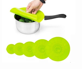 Крышка силикон зеленая 10-15-19-26-30см.