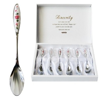 Набор чайных ложек серебро 6шт ROSE