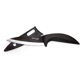 Нож универсальный, 12,5см. черный с чехолом Gourme