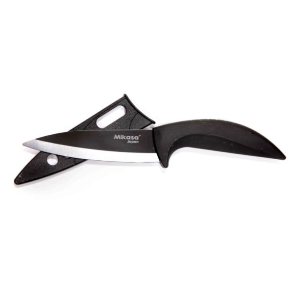 Нож универсальный, 12,5см. черный с чехолом Gourme