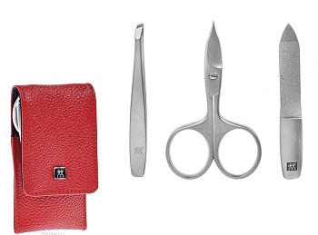 Набор маникюрный 3 предмета красный Twinox