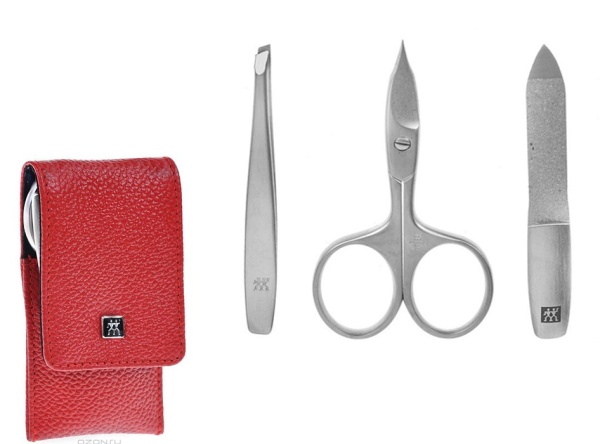 Набор маникюрный 3 предмета красный Twinox