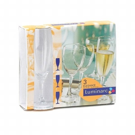 Набор рюмок для шампанского Elegance 170мл 3шт